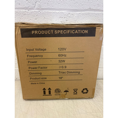 Hykolity 18" LED Round Flat Panel Light, White, 32W, 3200lm, 3000K/4000K/5000K