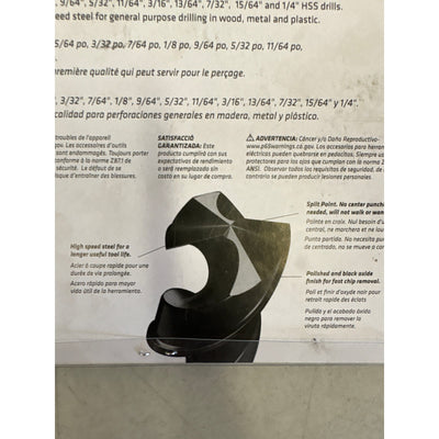 Century Drill High Speed Steel Drill Bit Set 13 Piece 1/16 To 1/4" - 88913