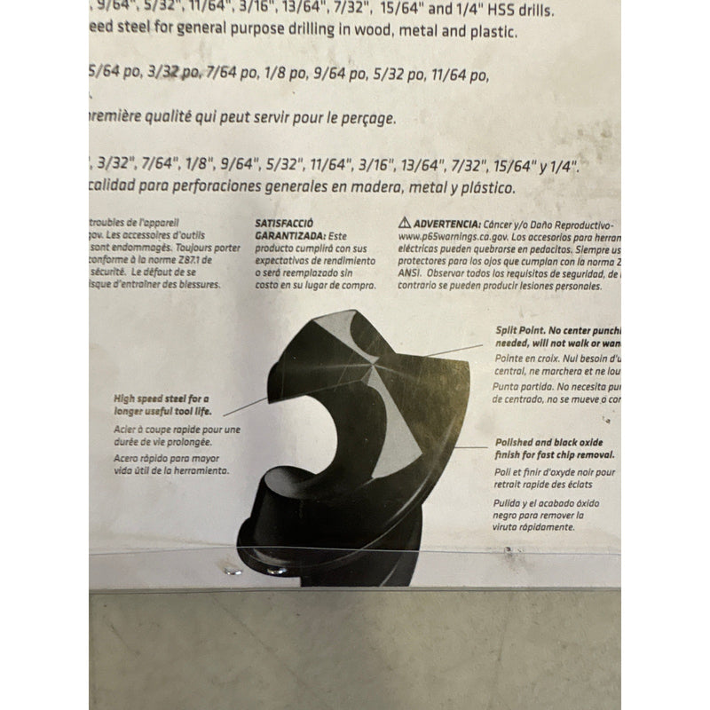 Century Drill High Speed Steel Drill Bit Set 13 Piece 1/16 To 1/4" - 88913