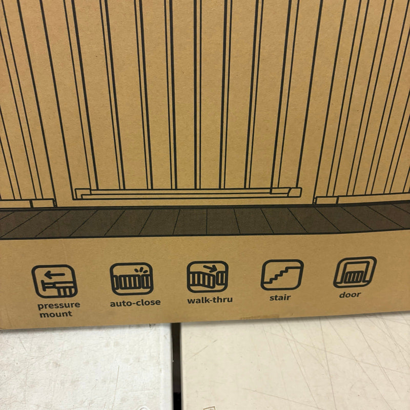 Cumbor 29.7-54.2" Wide Baby Gate Self Closing Dog Gate Pressure Mounted - White