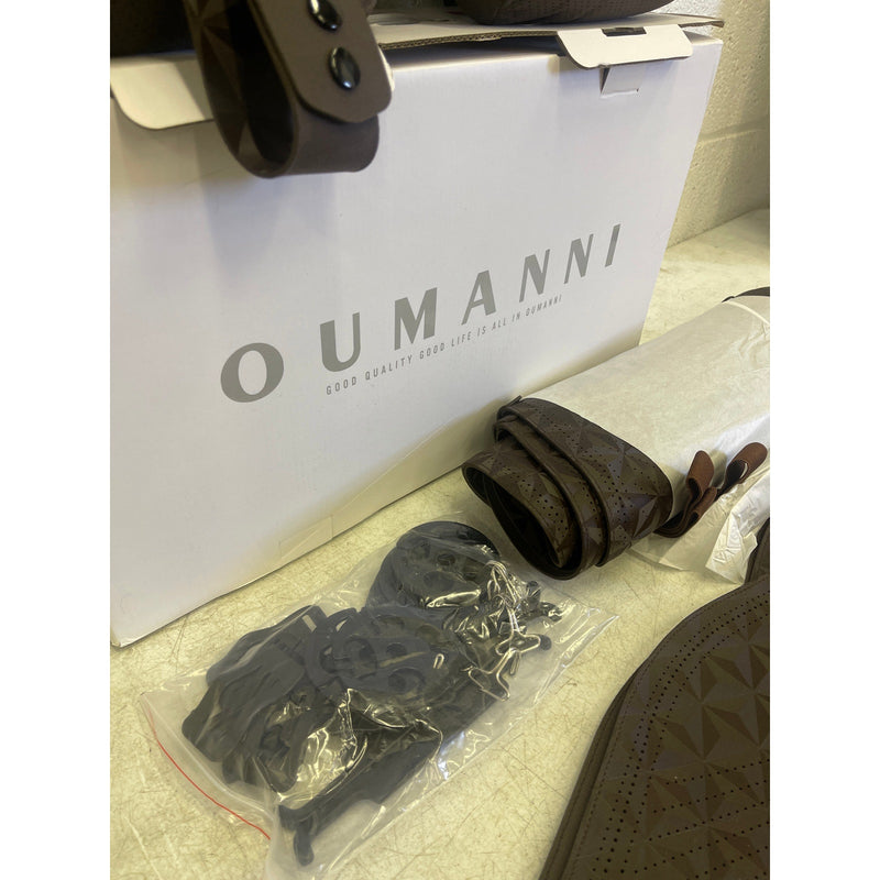 OUMANNI Seat Covers Universal Fit Breathable Suede 2 Front Seat/Headrest Brown