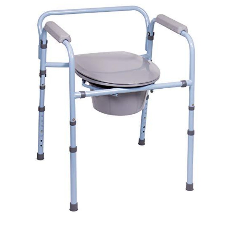 Carex 3-in-1 Folding Bedside Commode Raised Toilet Seat Portable Toilet 300 lbs