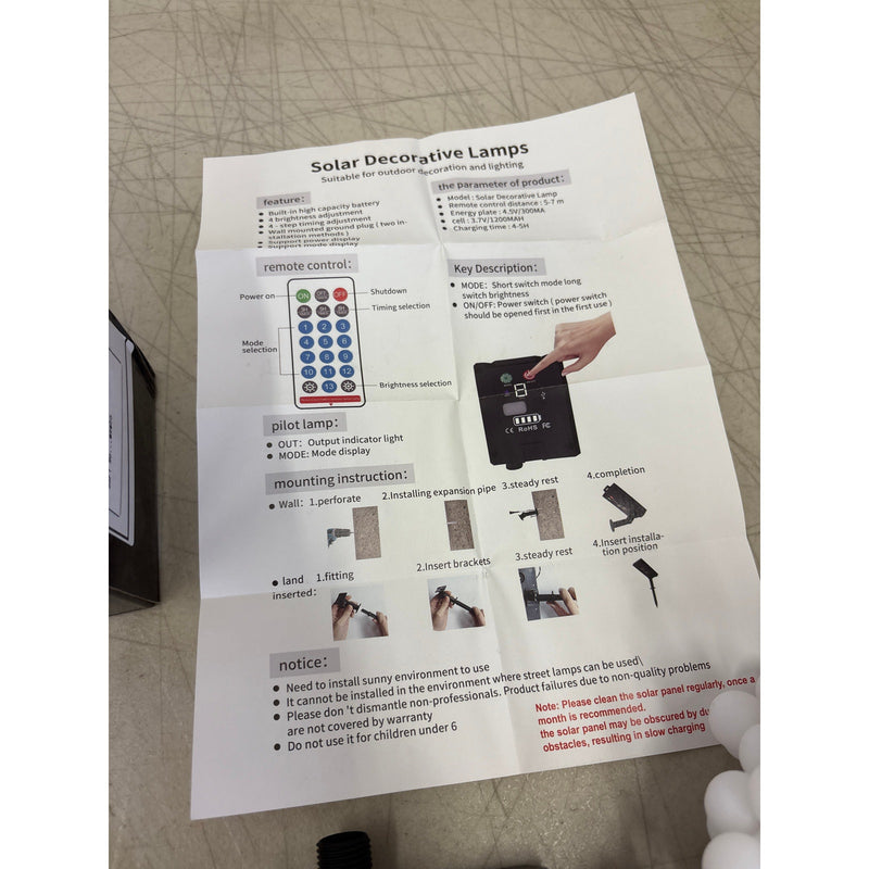 LumosGlow 55FT Solar Color-Changing String Lights 100LED, 1200mAh 8 Modes IP67