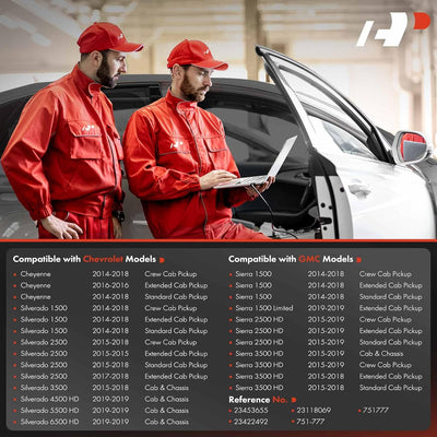 A-Premium Front R Passenger Window Regulator 2-Pin Motor Chevy & GMC Silverado