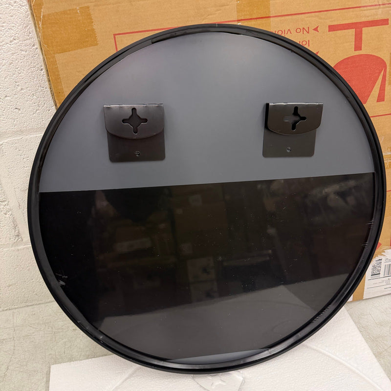 VooBang Round Mirror (20in) Wall Mounted, Simple & Modern, Metal Frame - Black