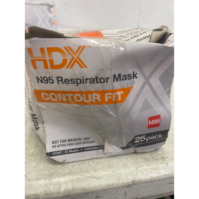 LOT-OF-90 HDX N95 Non Valve Respirator Face Mask, Contour Fit, Head Straps