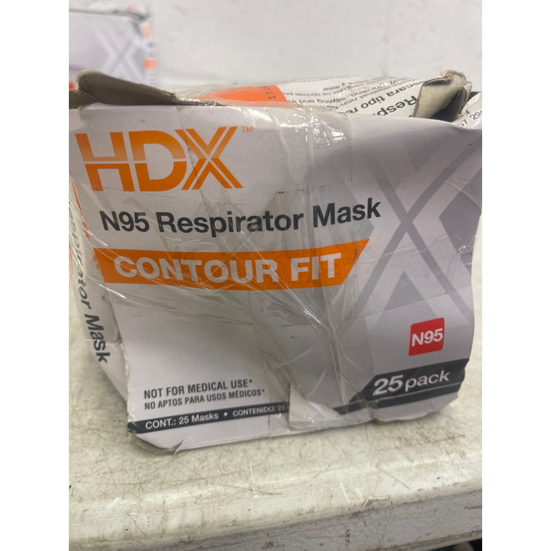 LOT-OF-90 HDX N95 Non Valve Respirator Face Mask, Contour Fit, Head Straps