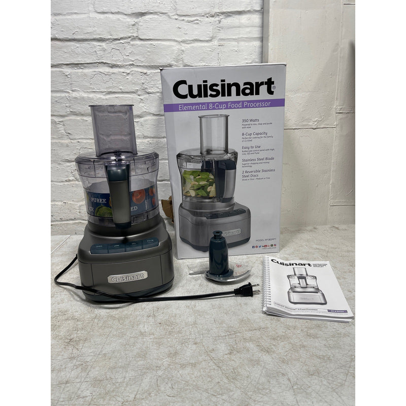 Cuisinart 8 Cup Food Processor, 350-Watt Motor, Gunmetal Gray FP-8GMP1 BPA Free