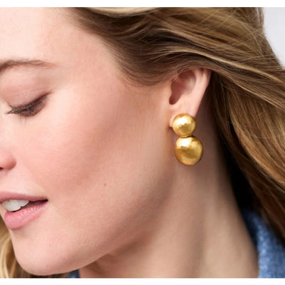 Julie Vos 1.3" Solara Earring, 24K Gold Plated, Round Dangling Earring