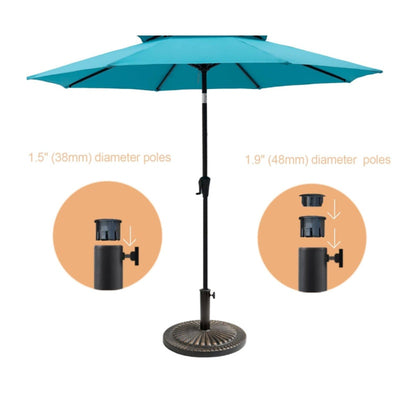 Flame&Shade 40lb Heavy Duty Round Base Stand Outdoor Patio Table Umbrella Bronze