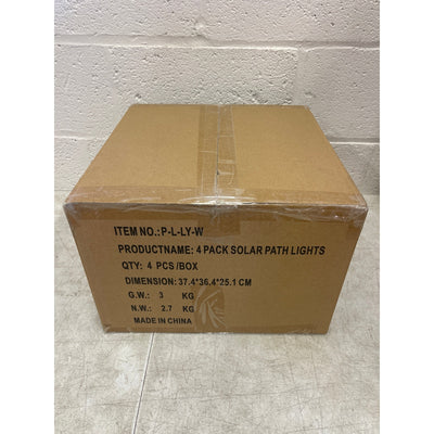 4-Pack Gigalumi LED Solar Bronze Path Lights, Brown, Aluminum, Weatherproof