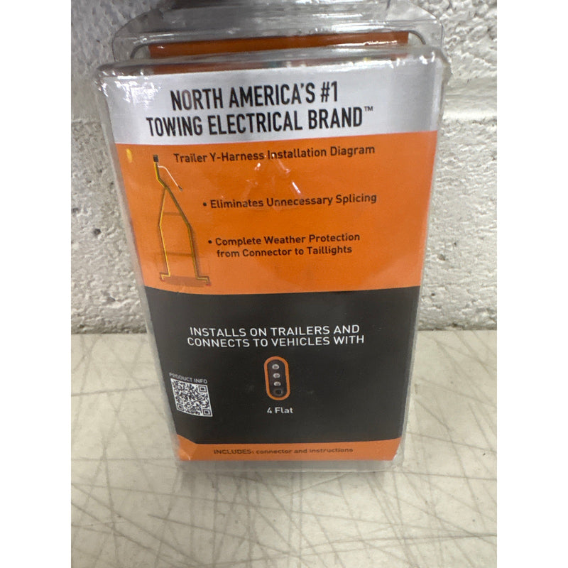 Hopkins 48255, 4 Flat Trailer End Y Harness Towing Connector 25 Feet, Tow Wiring