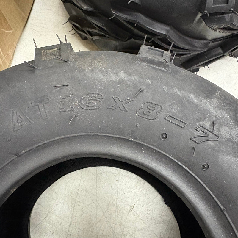 2-PACK Million Parts 16x8-7 ATV Tires Go-Kart Mini Bike Tires 4Ply Tubeless