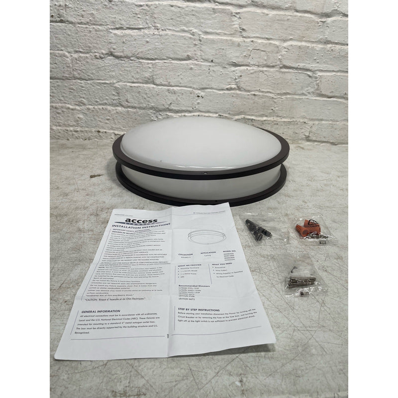 Access Lighting Solero II 17 in. 1-Light LED Flush Mount Fixture Brushed Bronze