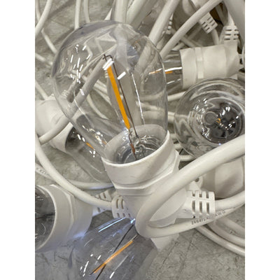 16 LED Bulbs White String Lights, 48ft White Outdoor Lights with 1W Shatterproof