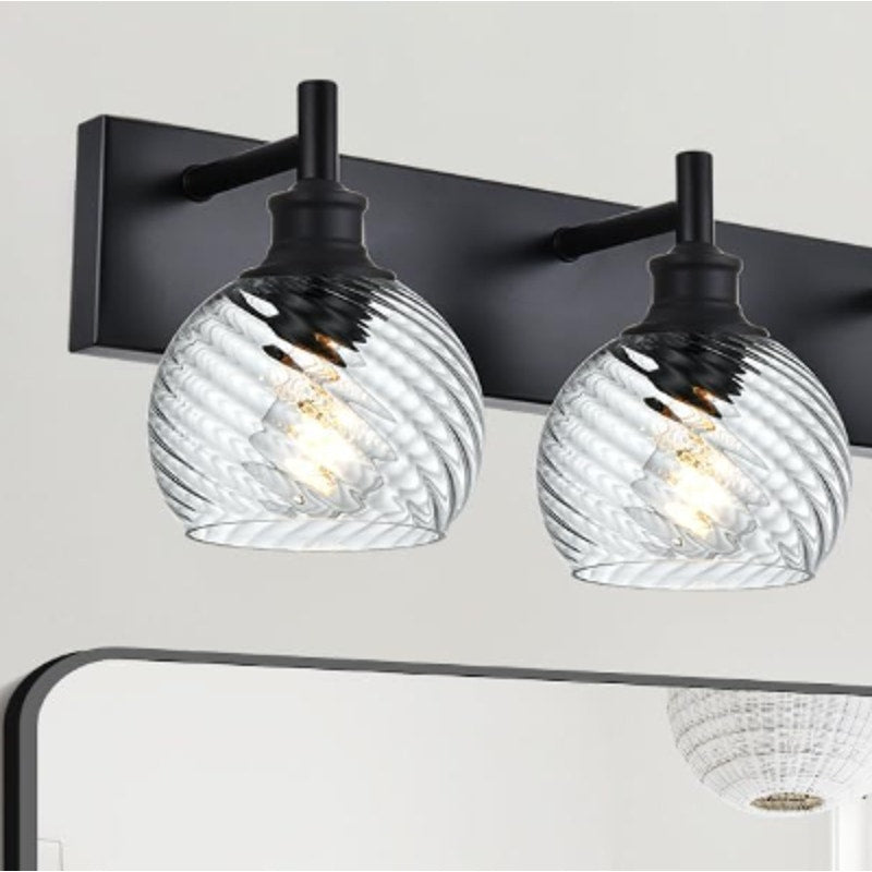 banato 2-Light Vanity Lighting Fixtures Bathroom Light, Over Mirror, Black