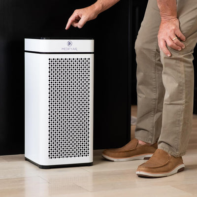 Medify Light Air Purifier w True HEPA H14 Filter White MA-40 UV 1,793 sqft