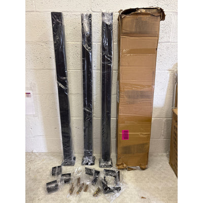 3 Pack 45" 3-Way Aluminum Fence Post, 1.8mm Thick Walls & 10mm Base - Black