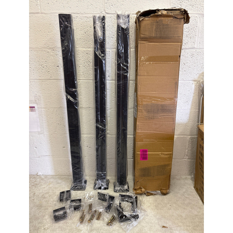 3 Pack 45" 3-Way Aluminum Fence Post, 1.8mm Thick Walls & 10mm Base - Black