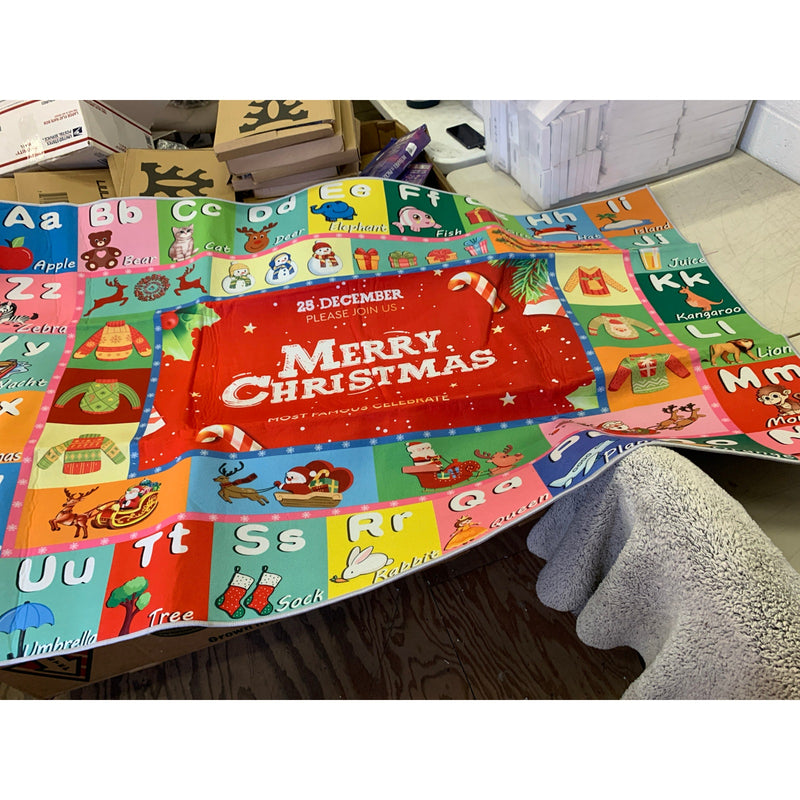 Alphabet ABC CHRISTMAS RUG New Great For Kids Room Or Daycare , Learning Rug