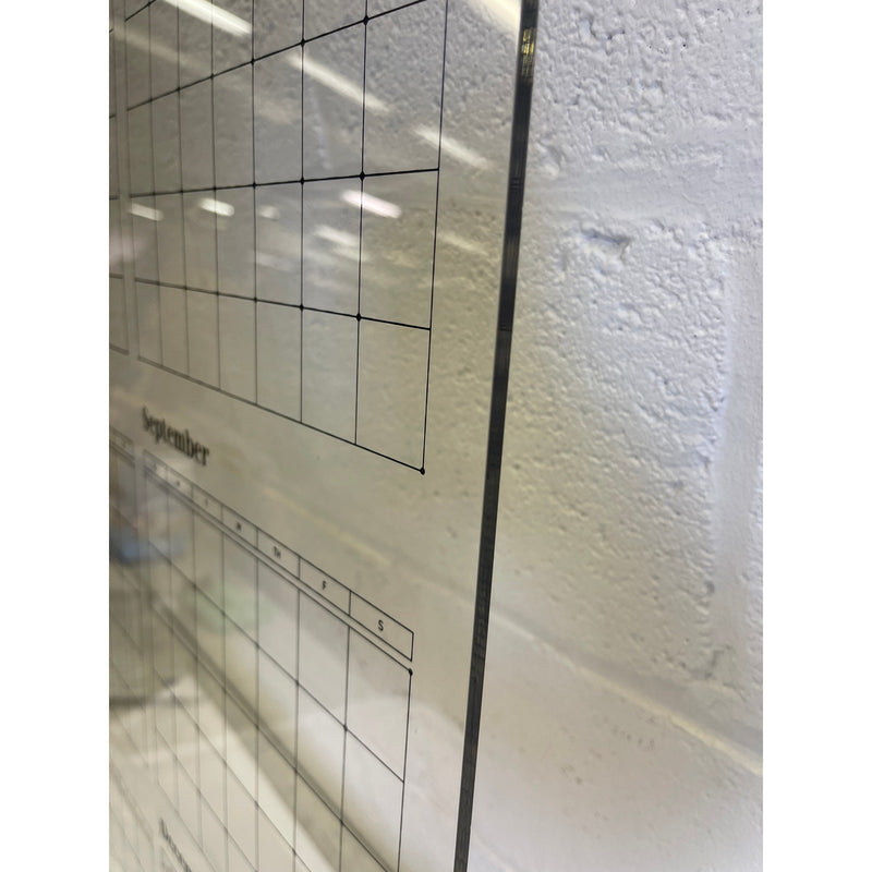 Guardmate YEAR Calendar Acrylic Dry-Erase Board 28" x 40" Wall-Mount w Markers
