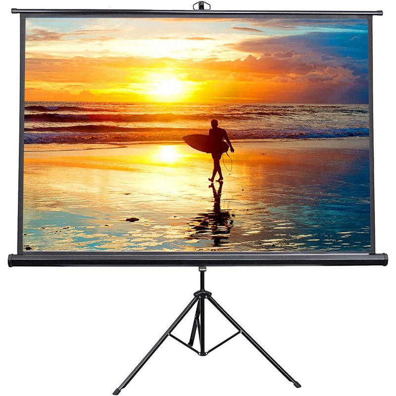 VIVO 100" Portable Indoor Outdoor Projector Screen Pull Up Tripod, PS-T-100