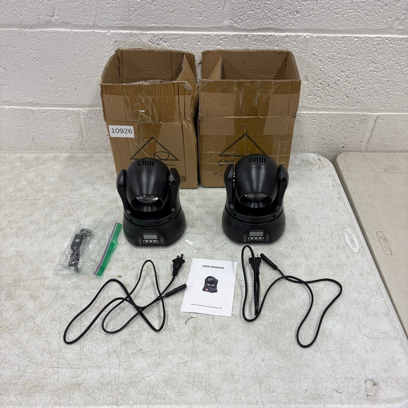 PACK-OF-2 U`King 40W LED Moving Head Light RGBW Beam Lights DMX Sound Activated