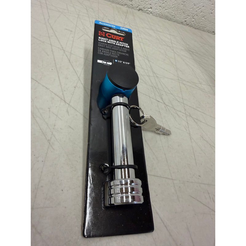 CURT 1/2" Hitch Lock with 5/8" Adapter (1-1/4" or 2" Receiver, Right-Angle)