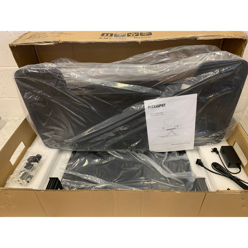 FLEXISPOT Motorized Standing Desk Converter 32" Desk Riser BLACK, DING / DENT