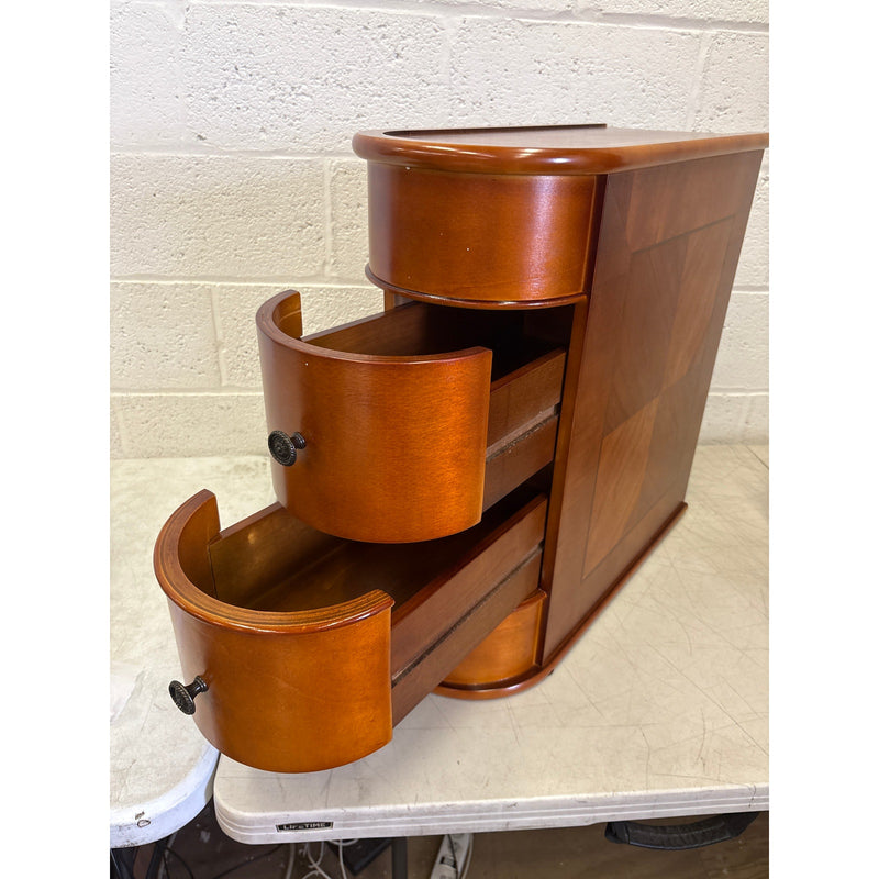 Tribesigns Wood End Table Narrow Side Table Nightstand w 2 Drawers Brown DETAILS