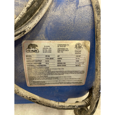B-Air 1/4 HP Air Mover Blower Fan for Water Damage Restoration Dryer SEE DETAILS