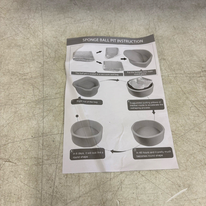 Foam Ball Pit, Unknown Size, Indoor Outdoor Soft Round Ball Playpen for Babies, Small