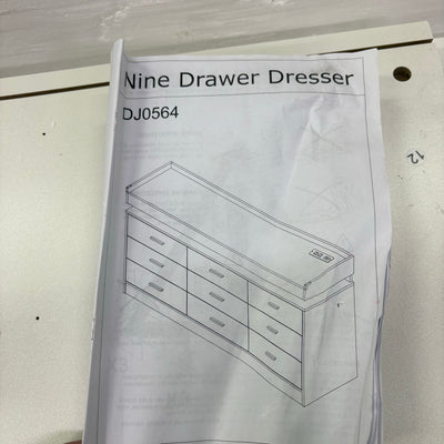 ChVans White Dresser w LED Light & Charging Station, Modern Wood Dresser, READ