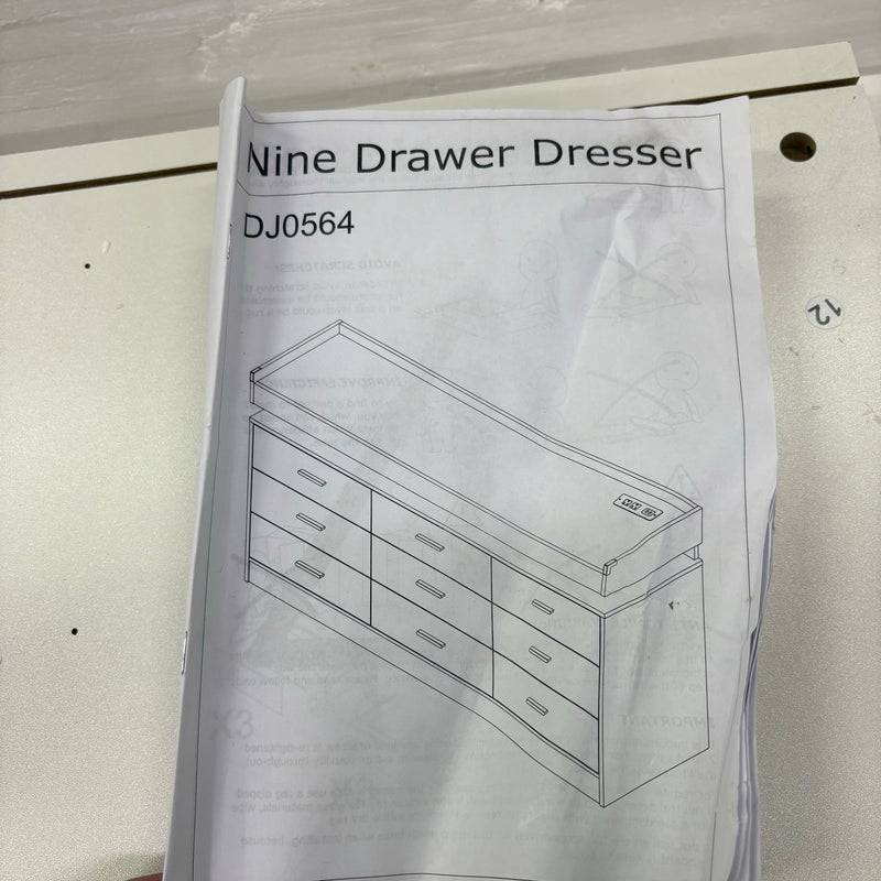 ChVans White Dresser w LED Light & Charging Station, Modern Wood Dresser, READ