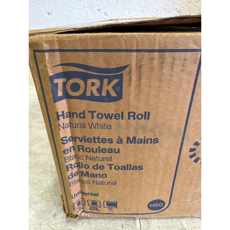 6-Pack 8" Rolls Tork Universal Hand Towel Rolls, 1-Ply Natural White H80