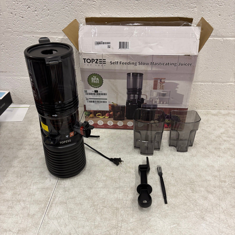 Topzee Self feeding Slow Masticating Juicer, One Speed JE120-32M00B