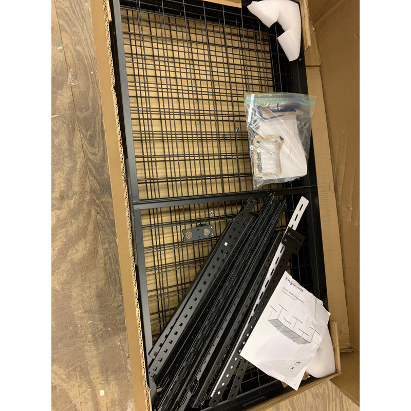 FLEXIMOUNTS Overhead Garage Storage Rack, 3ft x 8ft Adjustable Height, READ