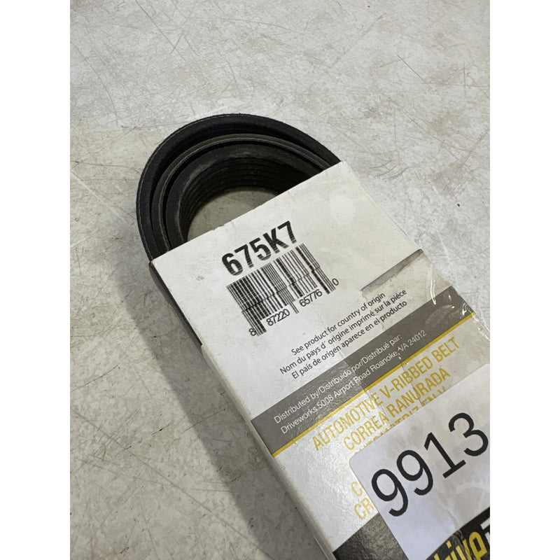 Driveworks V-Ribbed Belt, Meets OEM Requirements, Transmission Belt - 675K7