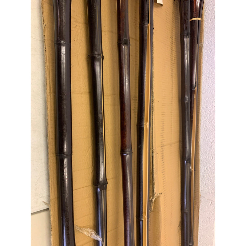 5-PACK Patio Essentials 5 Ft Bamboo Torches, Dark Brown Bamboo, Tiki Yard Lamps