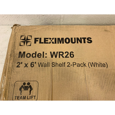 FLEXIMOUNTS 2-Pack 2x6ft Garage Shelving Floating Racks 24" x 72" White WR26
