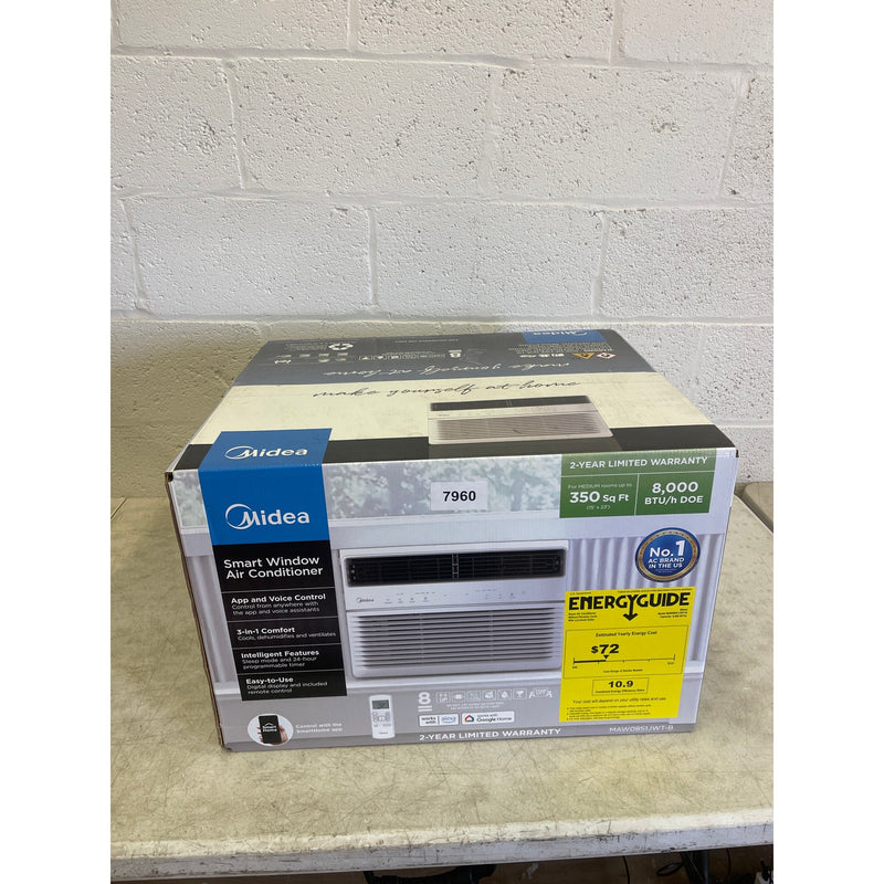 Midea Smart 8,000 BTU Window Air Conditioner, Digital Panel 350 Sq. Ft. - White