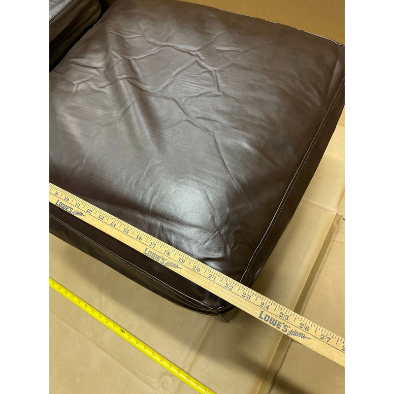 31 x 31 x 26" Leather Chair with Ottoman Footrest, Living Room Furniture, Brown