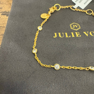 Julie Vos Celeste Delicate Bracelet, 24K Gold Plated, Cubic Zirconia, Adjustable