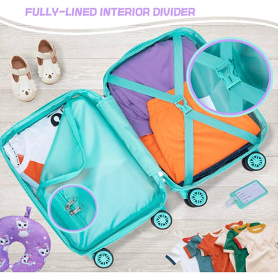Inprof Cute Cat Kid’s Luggage Set 5-Piece Suitcase Set 16’’ Hardside Luggage