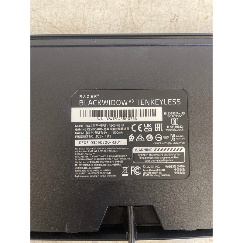 Razer - BlackWidow V3 TKL Wired Gaming Keyboard Mechanical Green Clicky Tactile