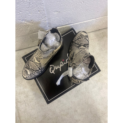 NEW Qupid Snake Leather Boots Tressa-22x Stone/Black Women's Size 6