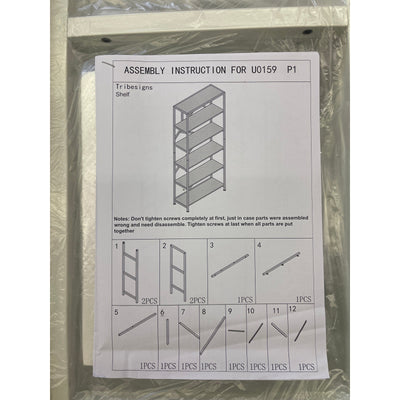 Tribesigns White Metal 6 -Shelf Bookcase 71" x 32" x 12" Storage Rack, Modern
