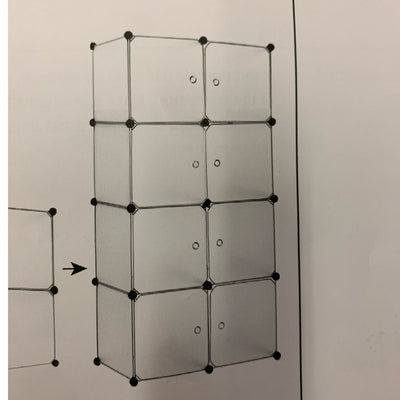 C&AHOME Cube Storage Organizer with Doors, 8-Cube Shelf, Closet Cabinet 24" x 12" x 48"