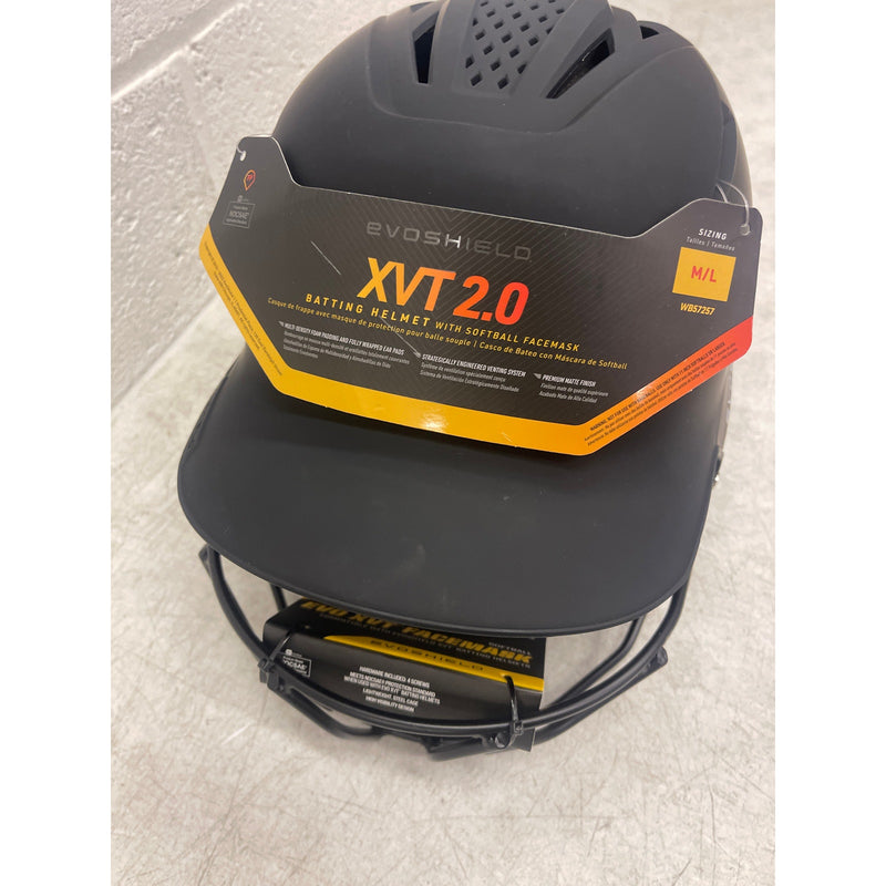 EvoShield XVT 2.0 Matte Batting Helmet with Facemask - Black, Medium/Large