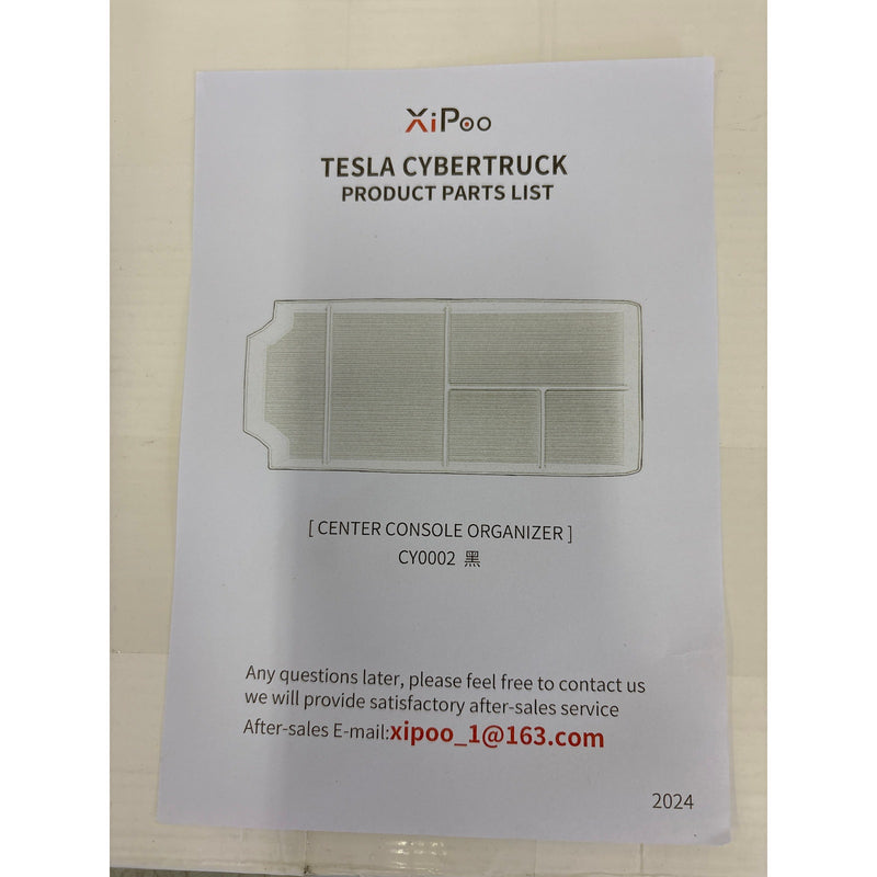 XiPoo Cybertruck Lower Center Console Organizer Tray Black - 2024+